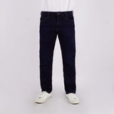 Bobson Japanese Men's Basic Denim Pants Skinny Mid Waist 174892-U (Dark Shade)