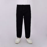 Bobson Japanese Men's Basic Non-Denim Jogger Pants Mid Waist 176562 (Black)