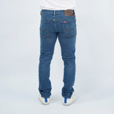 Bobson Japanese Men's Basic Denim Pants Super Skinny Mid Waist 176093-U (Medium Shade)