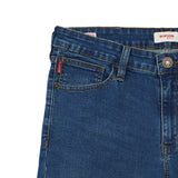 Bobson Japanese Men's Basic Denim Pants Super Skinny Mid Waist 176093-U (Medium Shade)