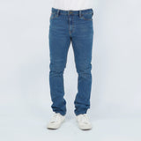 Bobson Japanese Men's Basic Denim Pants Super Skinny Mid Waist 176093-U (Medium Shade)