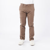 Bobson Japanese Men's Basic Non-Denim Chino Pants Mid Waist 181189 (Brown)