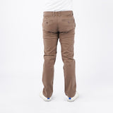 Bobson Japanese Men's Basic Non-Denim Chino Pants Mid Waist 181189 (Brown)