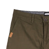 Bobson Japanese Men's Basic Non-Denim Chino Pants Mid Waist 181189 (Fatigue)