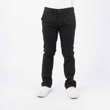 Bobson Japanese Men's Basic Non-Denim Chino Pants Mid Waist 181209 (Black)