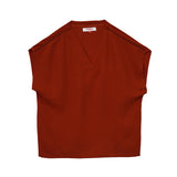 Bobson Japanese Ladies Basic Woven Shirt Boxy Fit 160237-U (Rust)