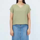 Bobson Japanese Ladies Basic Woven Shirt Boxy Fit 160237-U (Light Green)