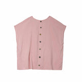 Bobson Japanese Ladies Basic Woven Shirt Boxy Fit 155270 (Peach)
