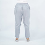 Bobson Japanese Ladies Basic Non-Denim Drawstring Pants 156244 (Chambray Blue)
