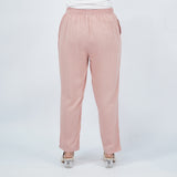 Bobson Japanese Ladies Basic Non-Denim Drawstring Pants 156244 (Peach)
