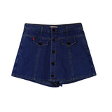 Bobson Japanese Ladies Basic Denim Skorts 176861 (Light Shade)