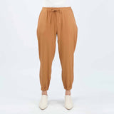 Bobson Japanese Ladies Basic Non-Denim Jogger Pants 172922-U (Khaki)