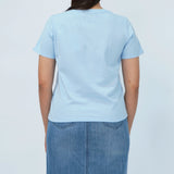 Bobson Japanese Ladies Basic Tees Boxy Fit 158142-U (Chambray Blue)