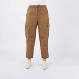 Bobson Japanese Ladies Basic Non-Denim Cargo Pants 182933-U (Brown)