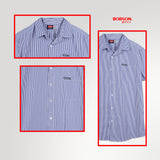 Bobson Japanese Men's Basic Woven Shirt Slim Fit 168201 (White Blue)