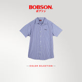 Bobson Japanese Men's Basic Woven Shirt Slim Fit 168201 (White Blue)