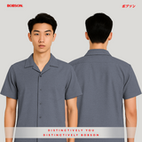 Bobson Japanese Men's Basic Woven Shirt Boxy Fit 187100 (Black)