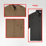 Bobson Japanese Men's Basic Woven Shirt Oversized Fitting 187113 (Taupe)