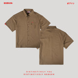 Bobson Japanese Men's Basic Woven Shirt Oversized Fitting 187113 (Taupe)