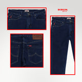 Bobson Japanese Men's Basic Denim Pants Super Skinny Mid Waist 186140 (Medium Shade)