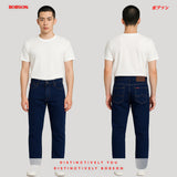 Bobson Japanese Men's Basic Denim Pants Super Skinny Mid Waist 186140 (Medium Shade)
