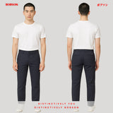 Bobson Japanese Men's Basic Non-Denim Trouser Pants Mid Waist 191082 (Blue)