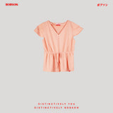 Bobson Japanese Ladies Basic Tees Boxy Fit 159302-U (Peach)