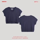 Bobson Japanese Ladies Basic Tees Boxy Fit 184970 (Navy)