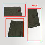Bobson Japanese Men's Basic Non-Denim Cargo Short Mid Waist 185274-U (Green)