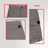 Bobson Japanese Men's Basic Non-Denim Cargo Short Mid Waist 185310-U (Gray)