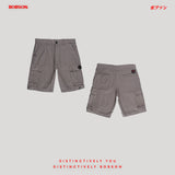 Bobson Japanese Men's Basic Non-Denim Cargo Short Mid Waist 185310-U (Gray)