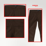 Bobson Japanese Men's Basic Non-Denim Chino Pants Mid Waist 185179-U (Brown)