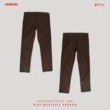 Bobson Japanese Men's Basic Non-Denim Chino Pants Mid Waist 185179-U (Brown)