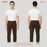 Bobson Japanese Men's Basic Non-Denim Chino Pants Mid Waist 185179-U (Brown)