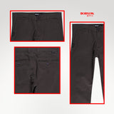Bobson Japanese Men's Basic Non-Denim Chino Pants Mid Waist 185199-U (Dark Gray)