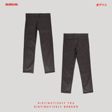 Bobson Japanese Men's Basic Non-Denim Chino Pants Mid Waist 185199-U (Dark Gray)