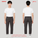 Bobson Japanese Men's Basic Non-Denim Chino Pants Mid Waist 185199-U (Dark Gray)