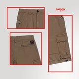 Bobson Japanese Men's Basic Non-Denim Cargo Short Mid Waist 185286-U (Khaki)