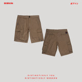 Bobson Japanese Men's Basic Non-Denim Cargo Short Mid Waist 185286-U (Khaki)