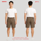 Bobson Japanese Men's Basic Non-Denim Cargo Short Mid Waist 185286-U (Khaki)