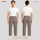 Bobson Japanese Men's Basic Non-Denim Cargo Pants Mid Waist 193723 (Beige)