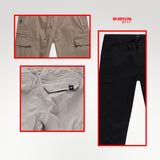 Bobson Japanese Men's Basic Non-Denim Cargo Pants Mid Waist 193723 (Black)