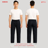 Bobson Japanese Men's Basic Non-Denim Cargo Pants Mid Waist 193723 (Black)