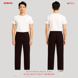 Bobson Japanese Men's Basic Non-Denim Jogger Pants Mid Waist 194262 (Choco Brown)