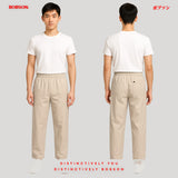 Bobson Japanese Men's Basic Non-Denim Jogger Pants Mid Waist 194262 (Light Khaki)