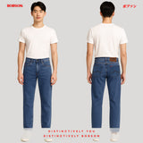 Bobson Japanese Men's Basic Denim Pants Relaxed Fitting Mid Waist 189343 (Light Shade)