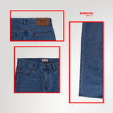 Bobson Japanese Men's Basic Denim Pants Relaxed Fitting Mid Waist 189343 (Light Shade)