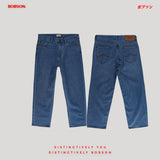 Bobson Japanese Men's Basic Denim Pants Relaxed Fitting Mid Waist 189343 (Light Shade)
