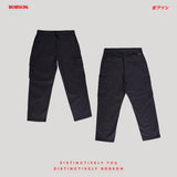Bobson Japanese Men's Basic Non-Denim Cargo Pants Mid Waist 191431 (Dark Gray)