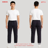 Bobson Japanese Men's Basic Non-Denim Cargo Pants Mid Waist 191431 (Dark Gray)